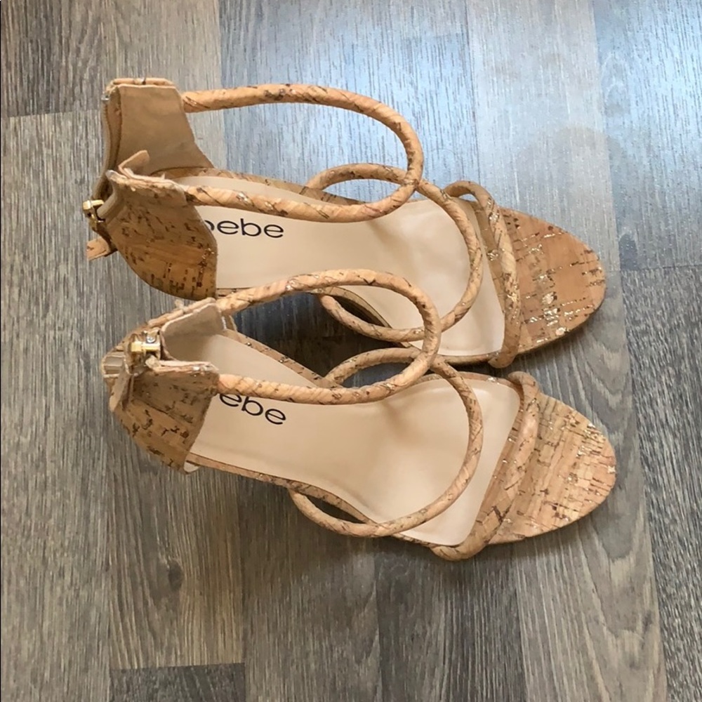 3 strap nude heels